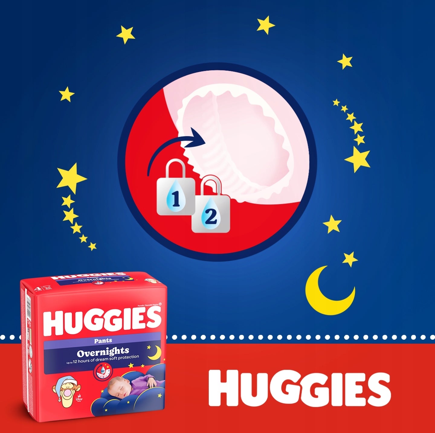 Diapers Huggies Overnights Pants Size 5 (12-17 kg) 72pcs Line other