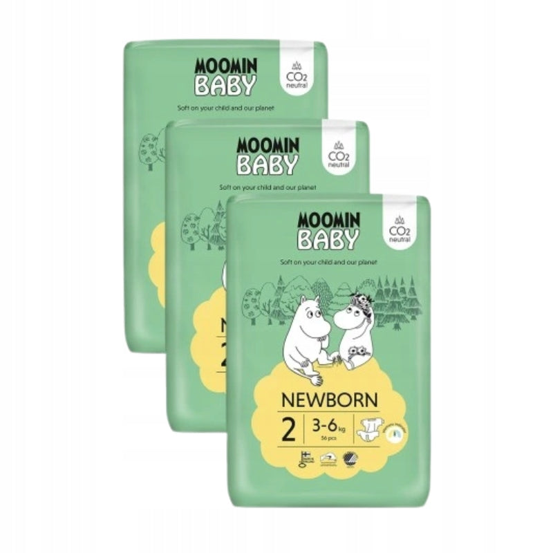 Diapers Moomin Baby 2 Newborn 3–6kg 168 Muumi Breathable Comfortable Absorbent