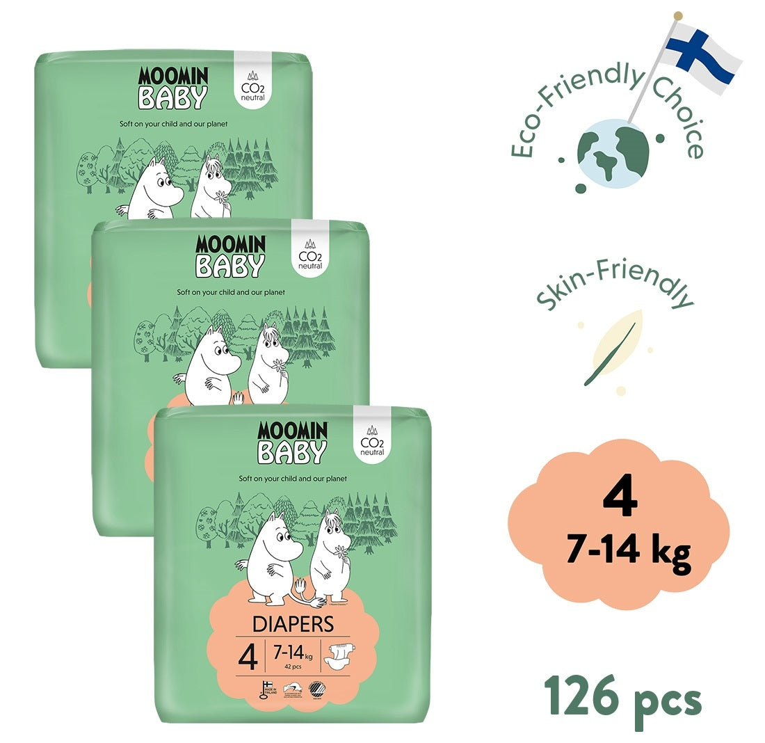 Diapers Moomin Baby 4 Maxi 7-14kg 126sz Muumi Breathable Very Absorbent Brand Moomin Baby
