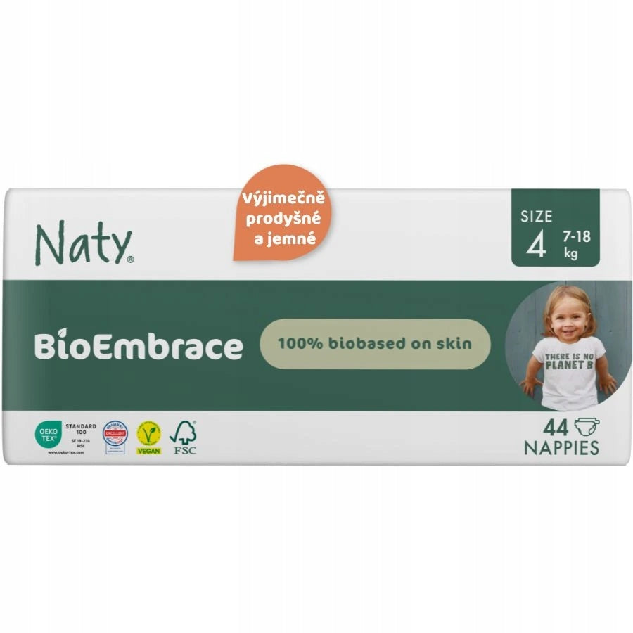 Diapers Naty Bioembrace Maxi 7-18 kg - ECONOMY PACK (44 pcs)