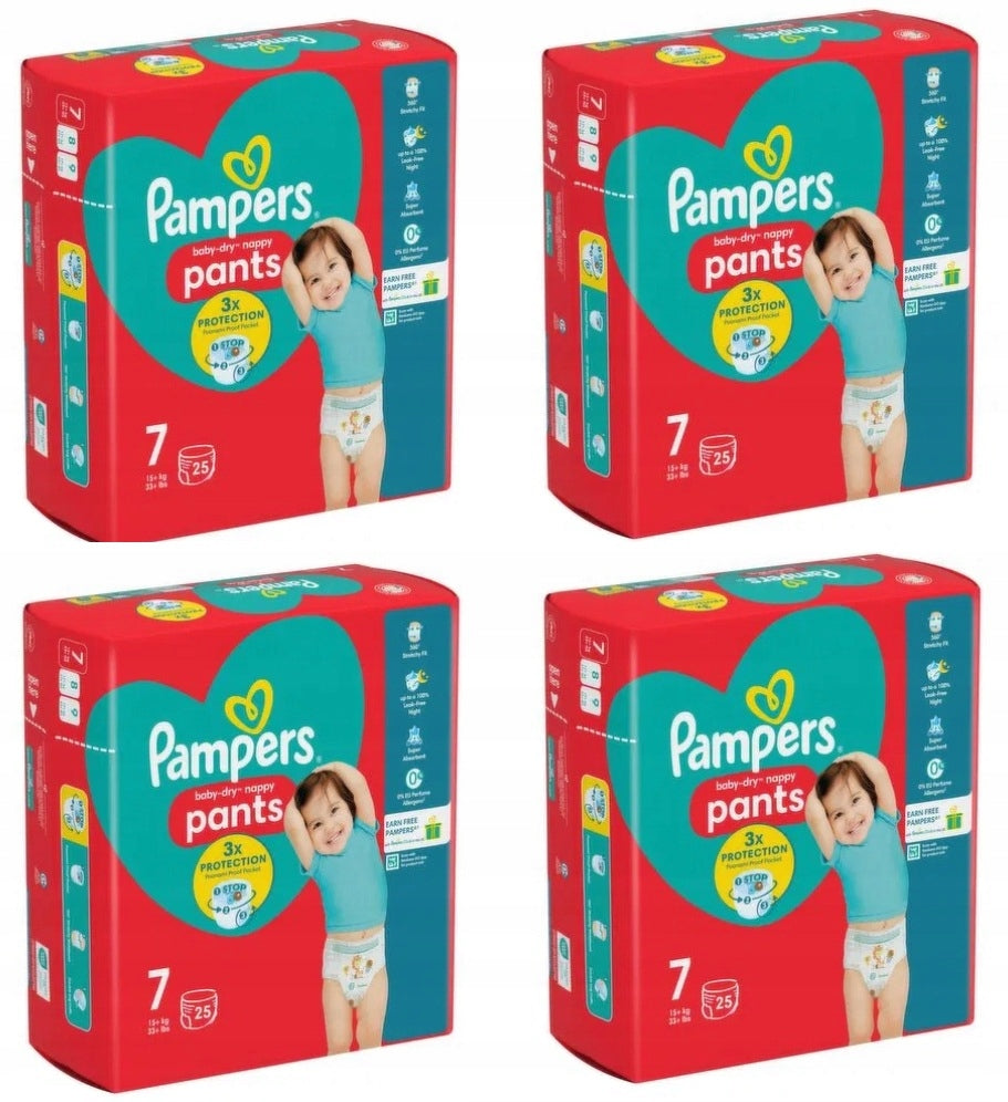 Diapers PAMPERS Pants 7 baby dry nappy 100 pieces