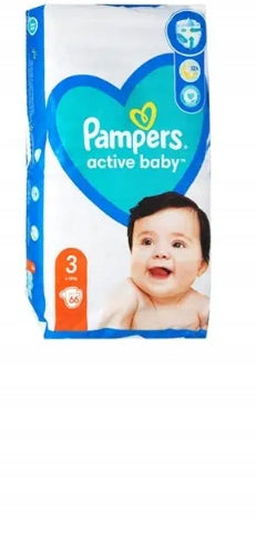 Diapers Pampers Active Baby Size 3 66 pcs Packaging status original