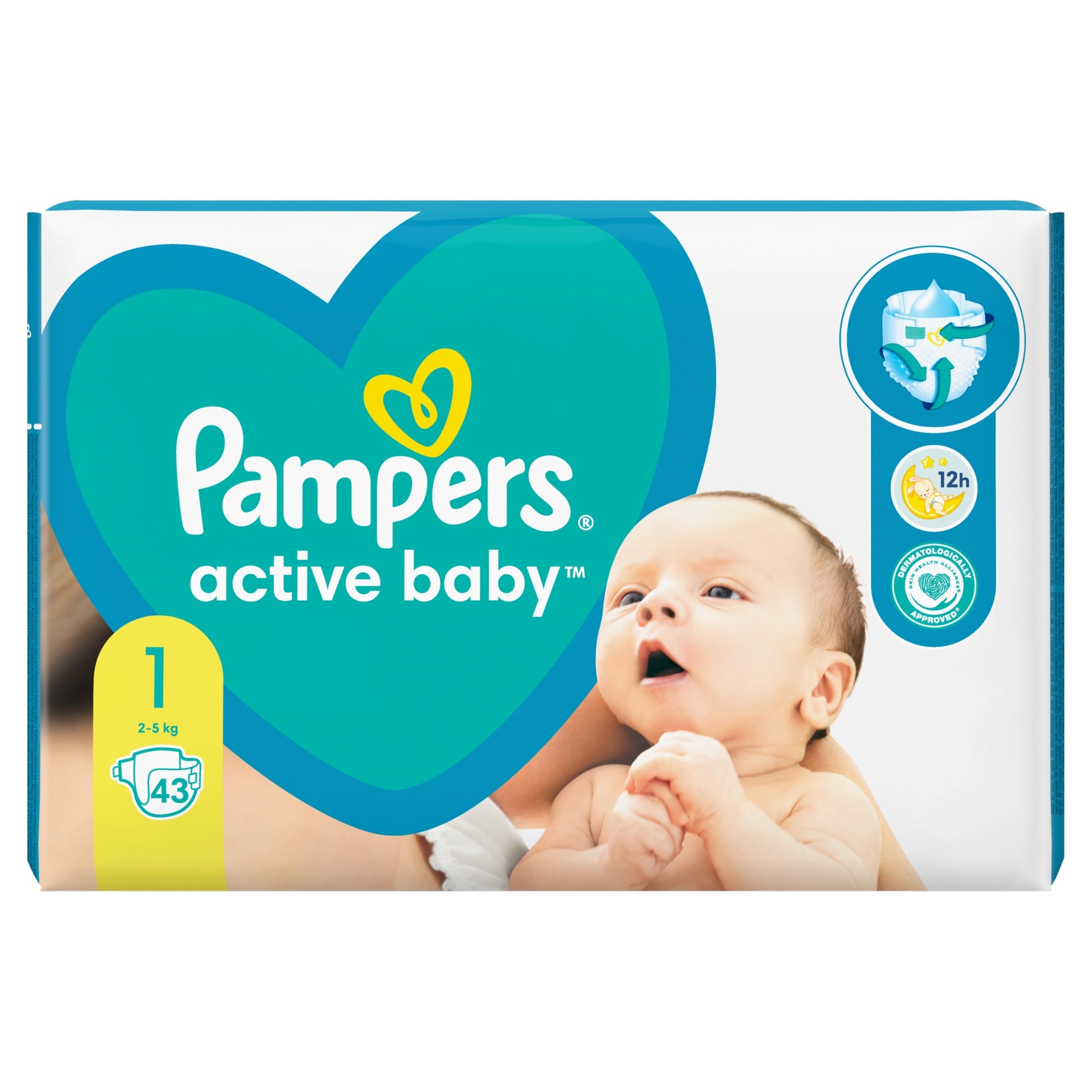Diapers Pampers ActiveBaby 1 / 2-5 kg / 43pcs.