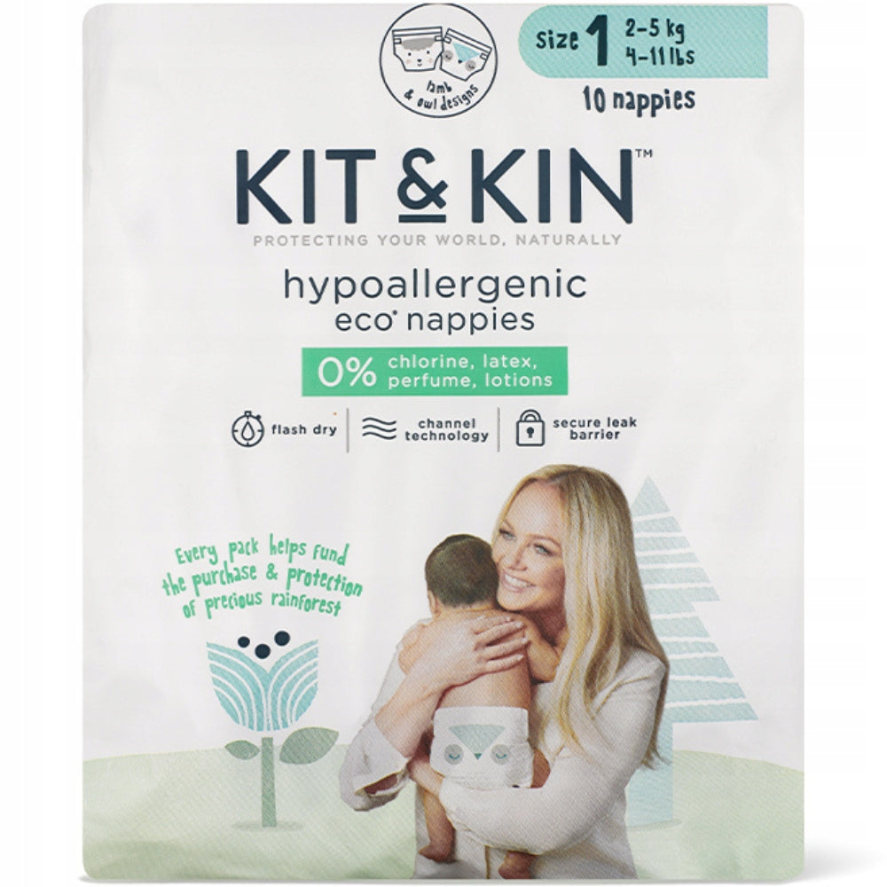 Diapers Size 1 for Travel to Hospital Bags Set of 10pcs 2-5kg Kit&Kin