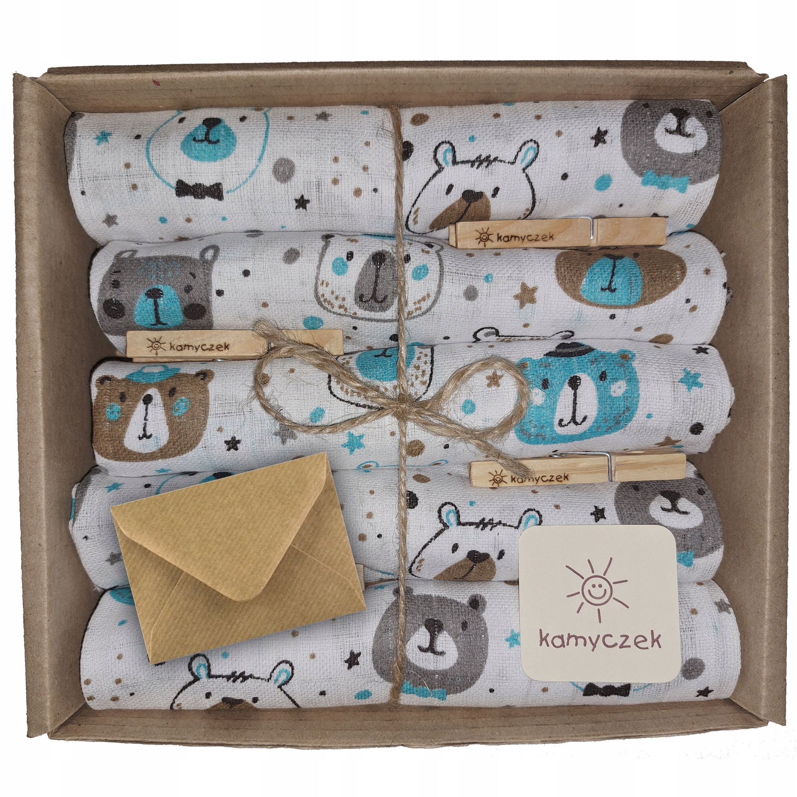 Diapers Tetra Diapers Kamyczek 5 pieces colorful, Baby Shower, Gift