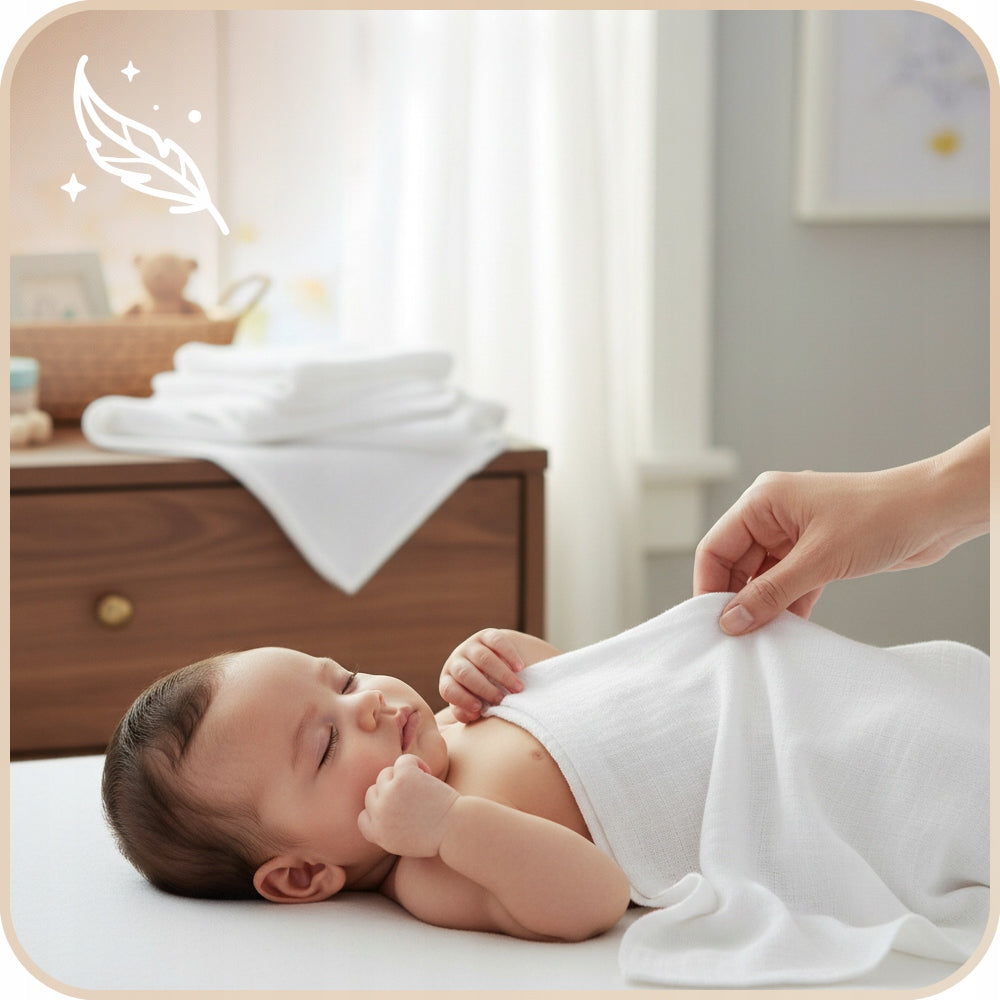 Diapers Tetra Diapers White 10pcs 70x80cm 100% Cotton, Dense Grille Packaging status original