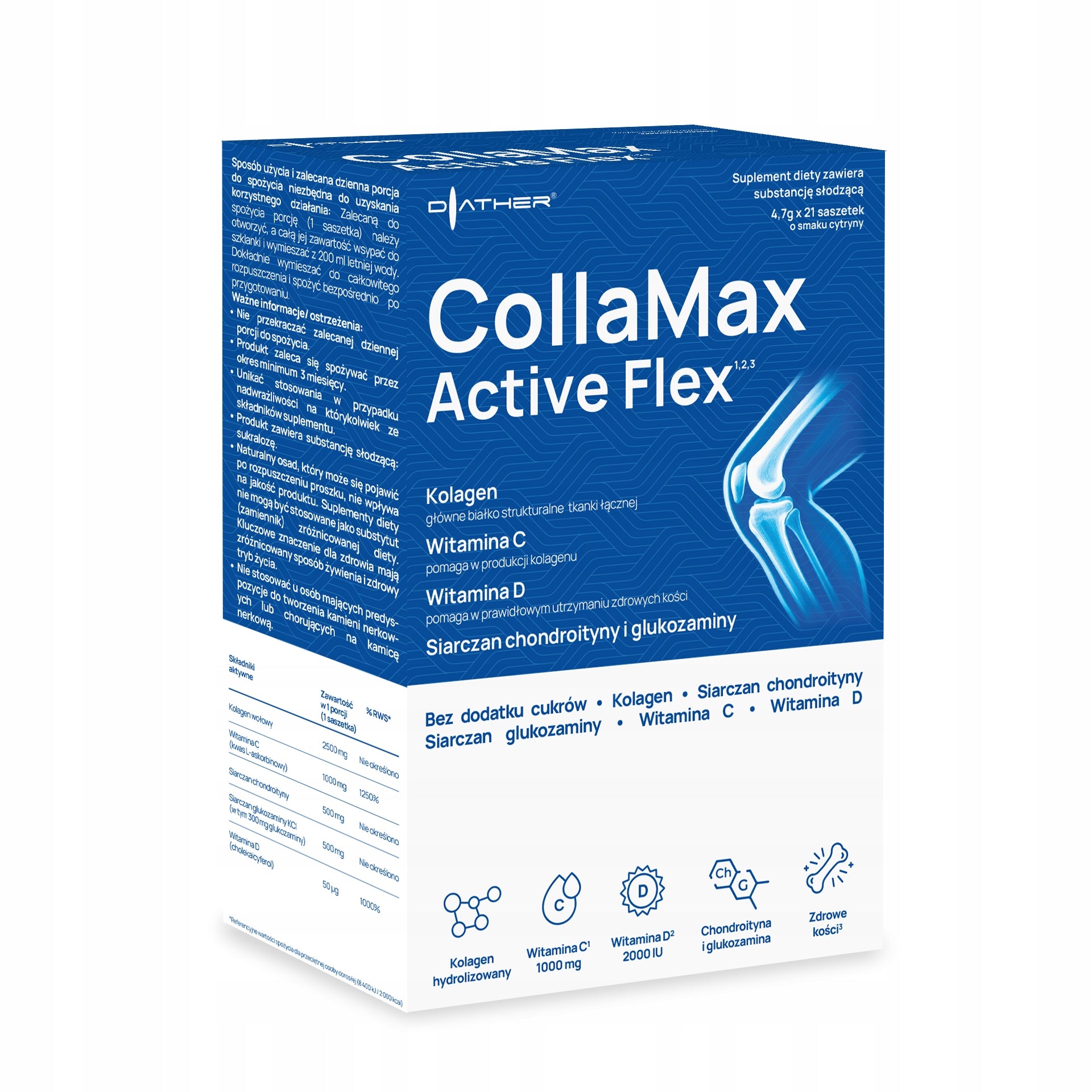 Diather Collamax Active Flex for joints lemon flavour 21 sash. Form sachet