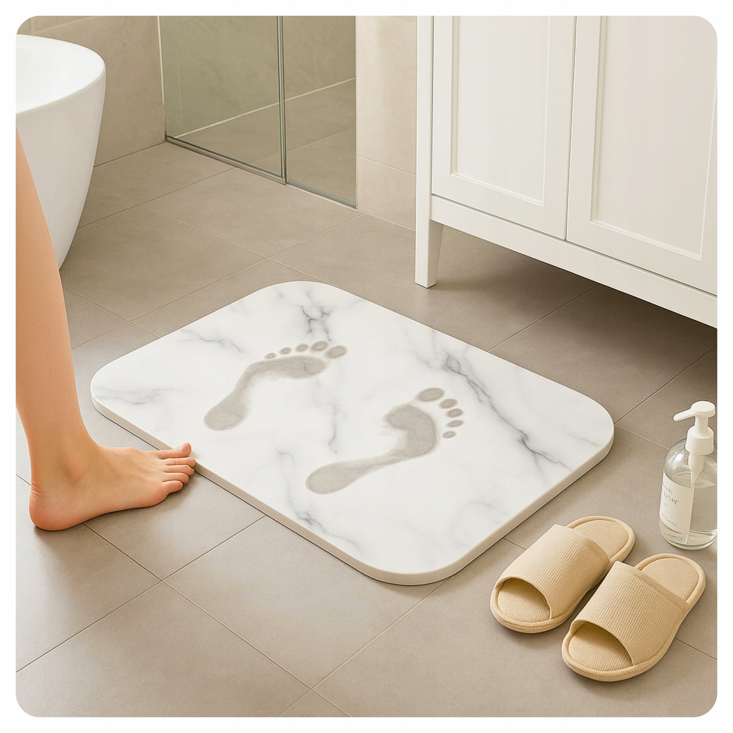 Diatomite Bathroom Mat Quick Drying Absorbent for Bathroom 60 x 40 cm Manufacturer code mata diatomitowa dywanik do łazienki WM968