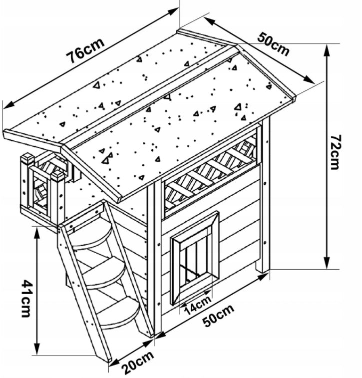 Dibea CH10811 Wooden Cat House, 77 x 50 x Kind cat house