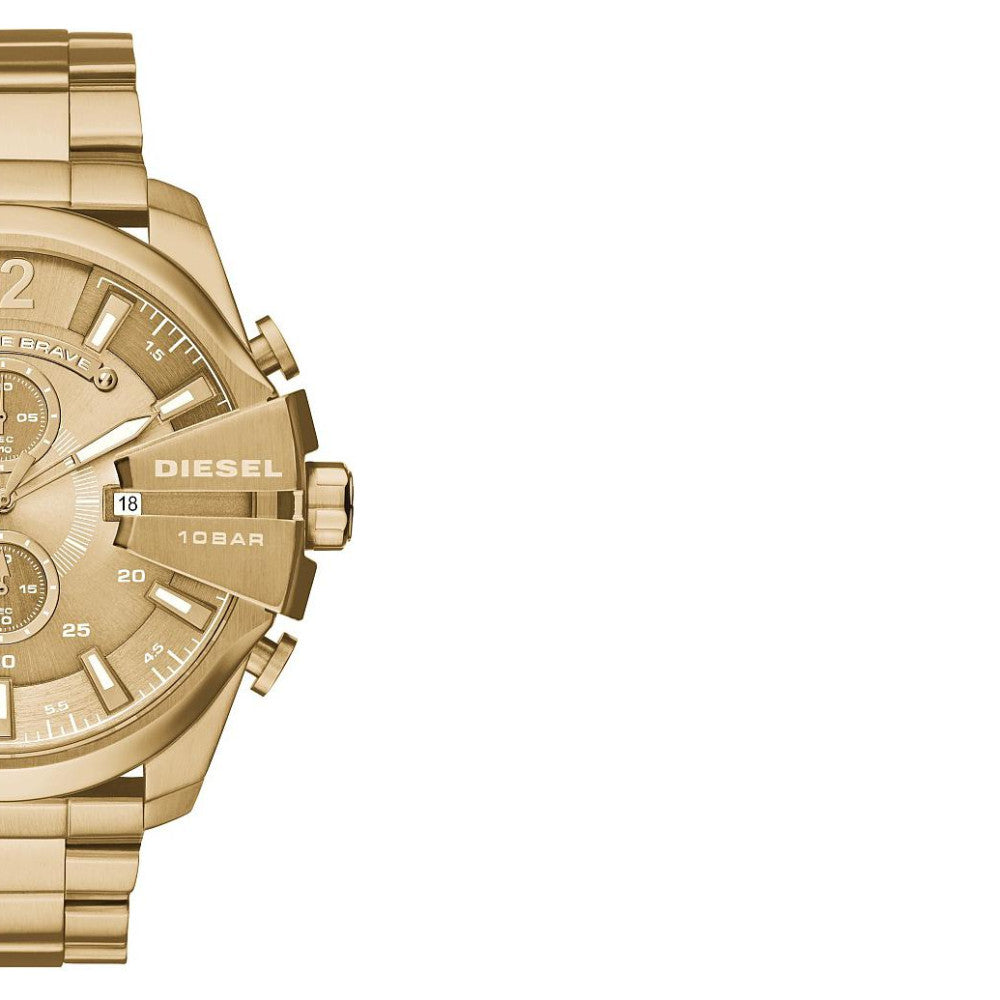 Diesel men's watch DZ4360 large dial, gold color, bracelet Manufacturer code DZ4360
