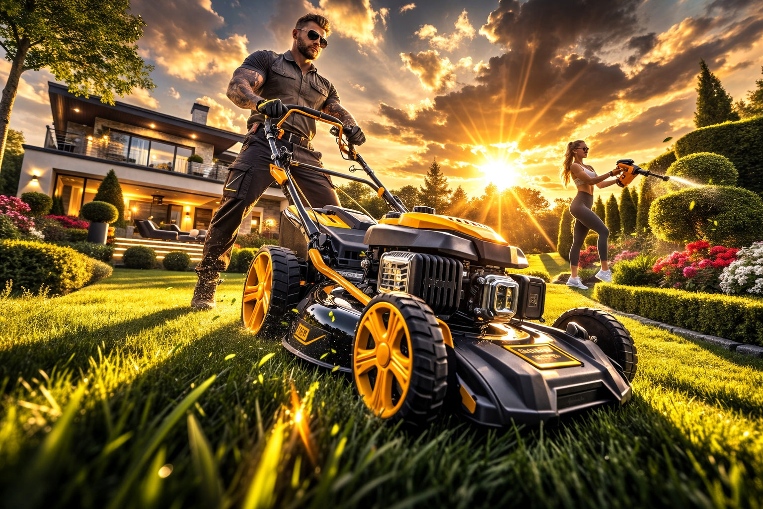 Diesel mower with Riwall RPM 4735 52cm wheel drive 146 cm³ Series RIWALL-PRO