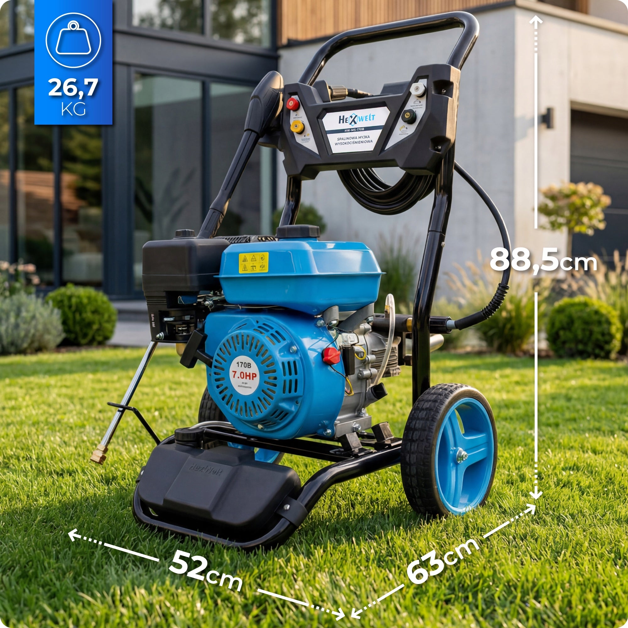 Diesel pressure washer 170 BAR HEXWELT efficient 7 HP POWERFUL 4 Nozzles Manufacturer code HW-MS-170B