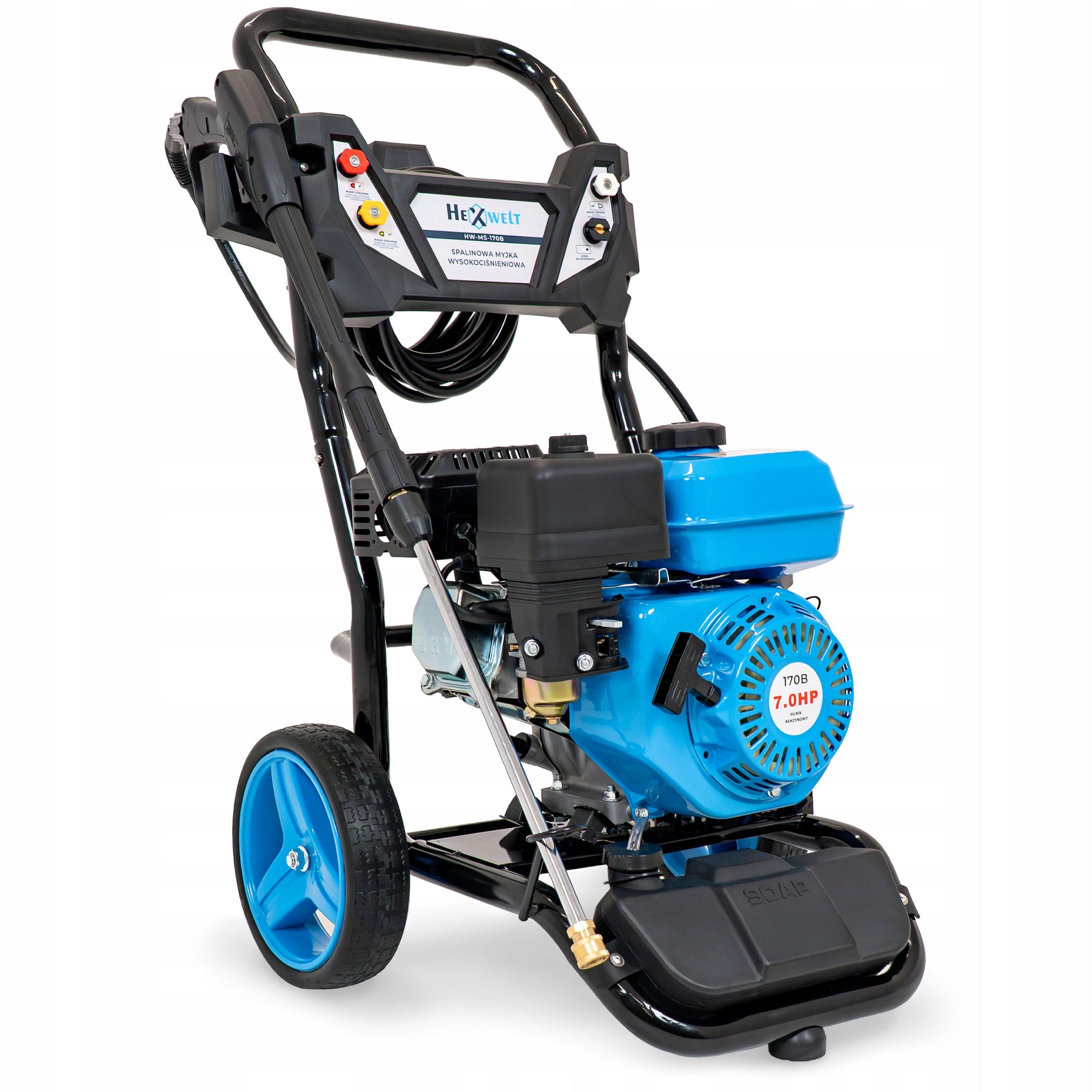 Diesel pressure washer 170 BAR HEXWELT efficient 7 HP POWERFUL 4 Nozzles Packaging status original