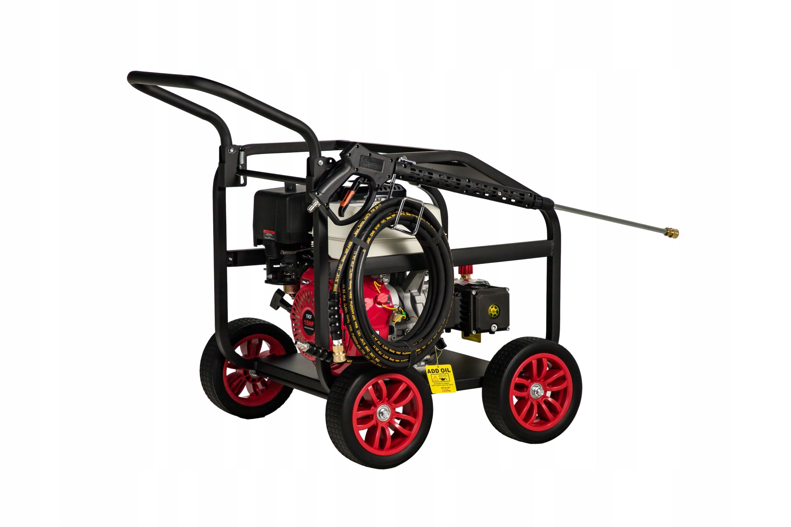 Diesel washer up to 300 bar 4 wheels + 20 inch attachment + rotary nozzle Packaging status original