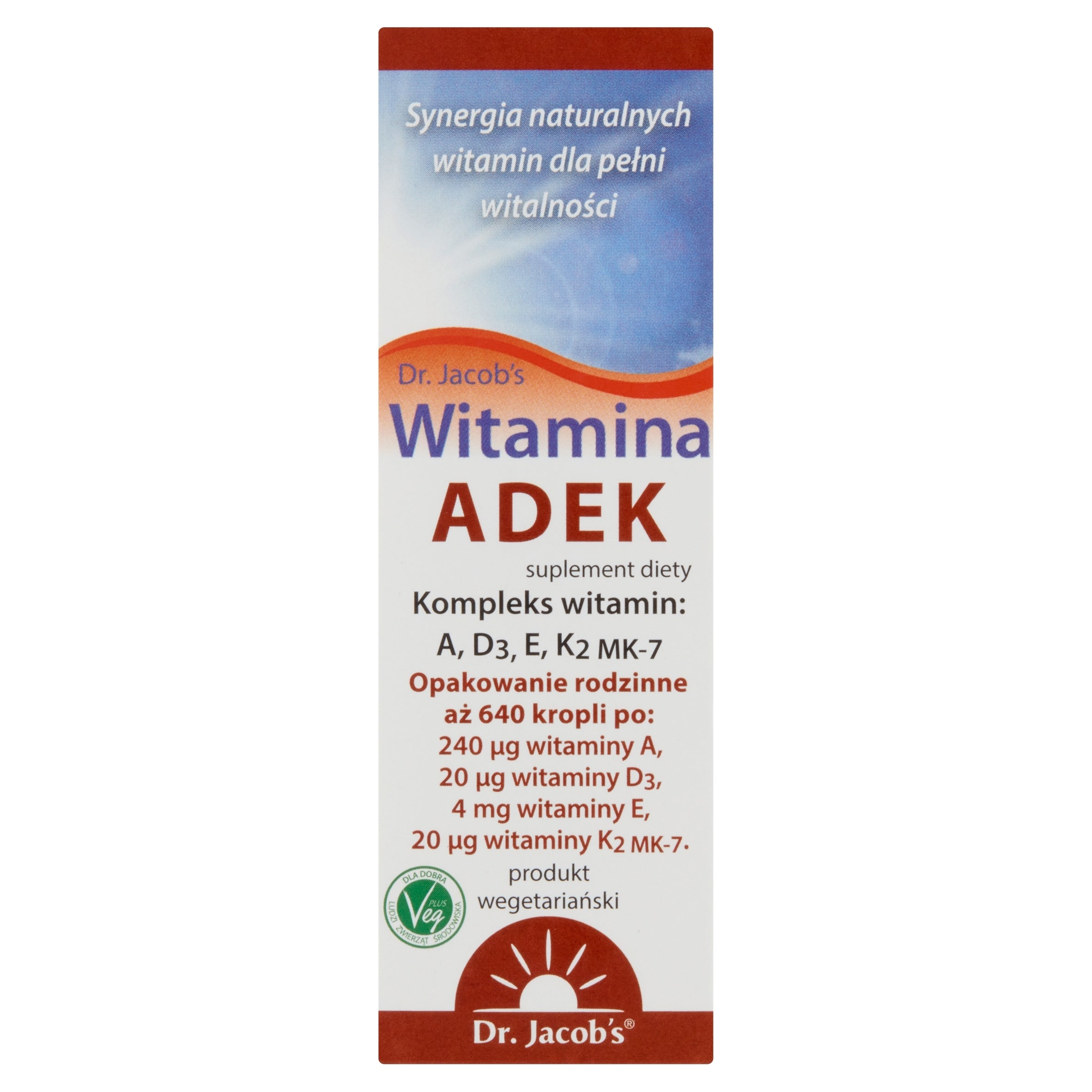 Dietary supplement Dr. Jacob's Vitamin ADEK in drops 20 ml Manufacturer code 4041246501070