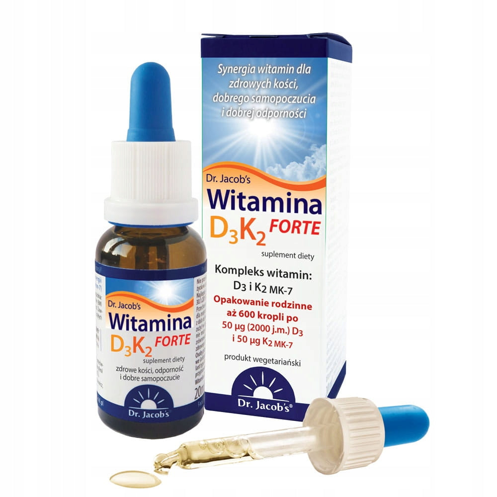 Dietary supplement Dr. Jacob's Vitamin D3 + K2 Forte 640 servings 20 ml Manufacturer code 4041246501124