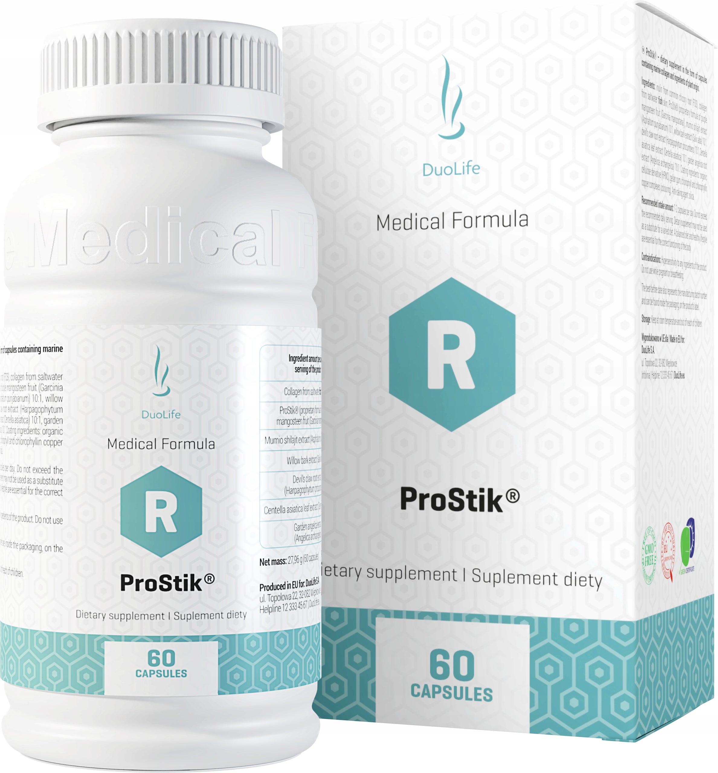 Dietary supplement DuoLife Medical Formula ProStik collagen capsules 60 pcs. Manufacturer code acbwevw