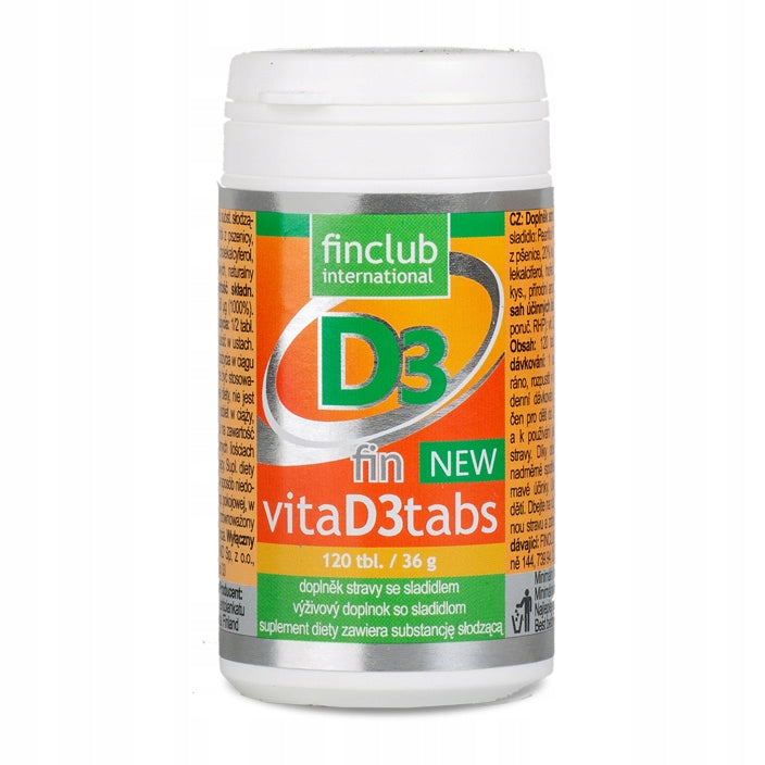 Dietary supplement Finclub Fin VitaD3tabs vitamin D3 tablets 100 pcs. Expiration date at least six months from the date of purchase