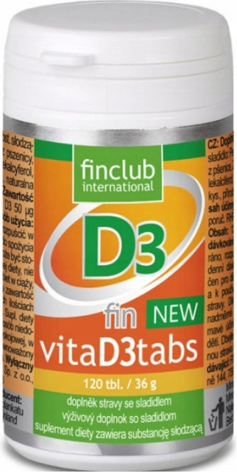 Dietary supplement Finclub Fin VitaD3tabs vitamin D3 tablets 100 pcs. Packaging status original