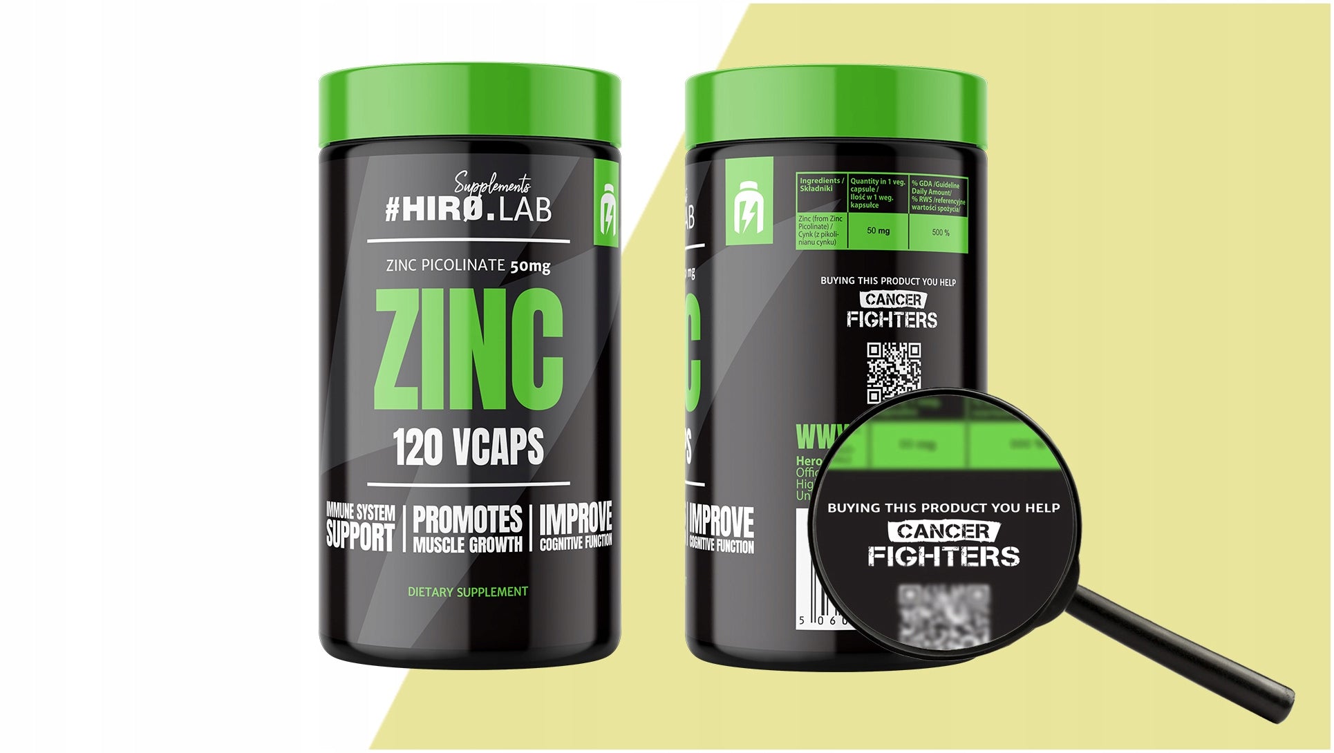 Dietary supplement HIRO.LAB zinc picolinate 120 vegan capsules Brand HIRO.LAB