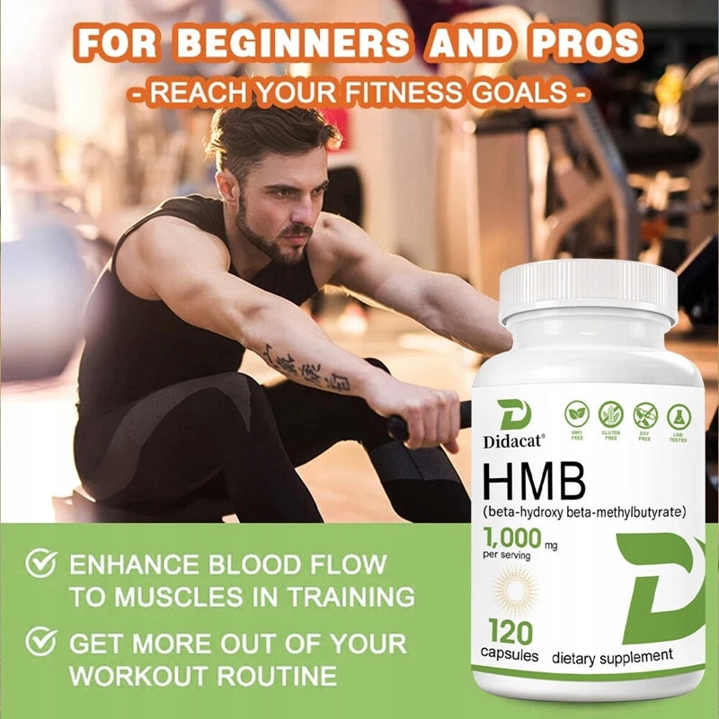 Dietary supplement HMB in capsules 1000 mg supporting growth and regeneration Expiration date at least 1 year from the date of purchase