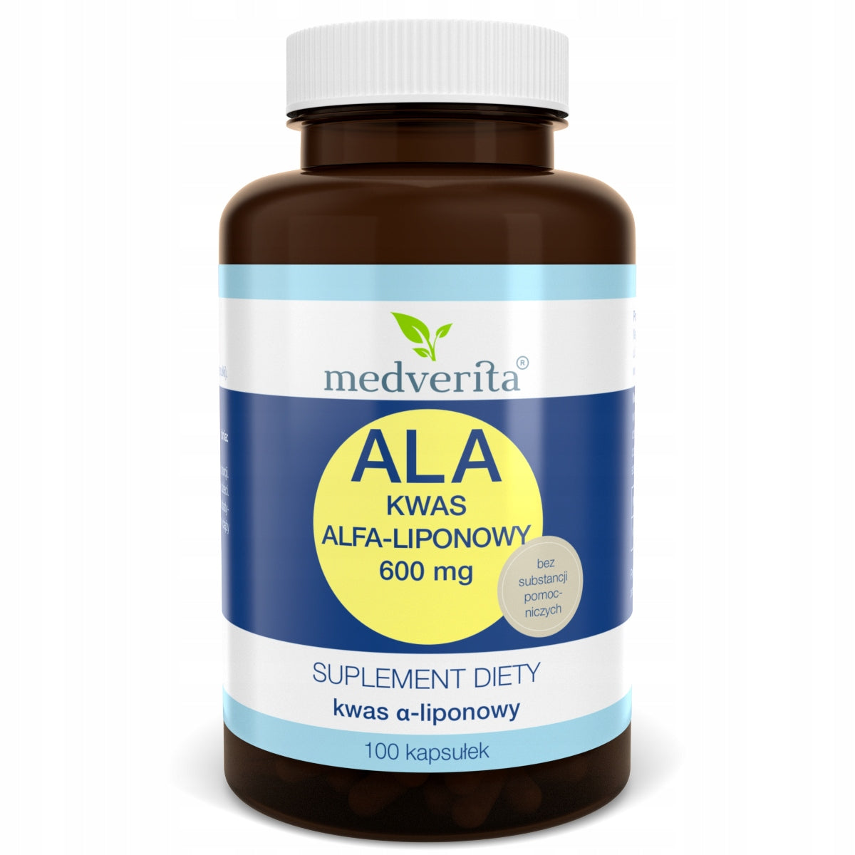Dietary supplement Medverita ALA Alpha Lipoic Acid 600 mg 100 capsules