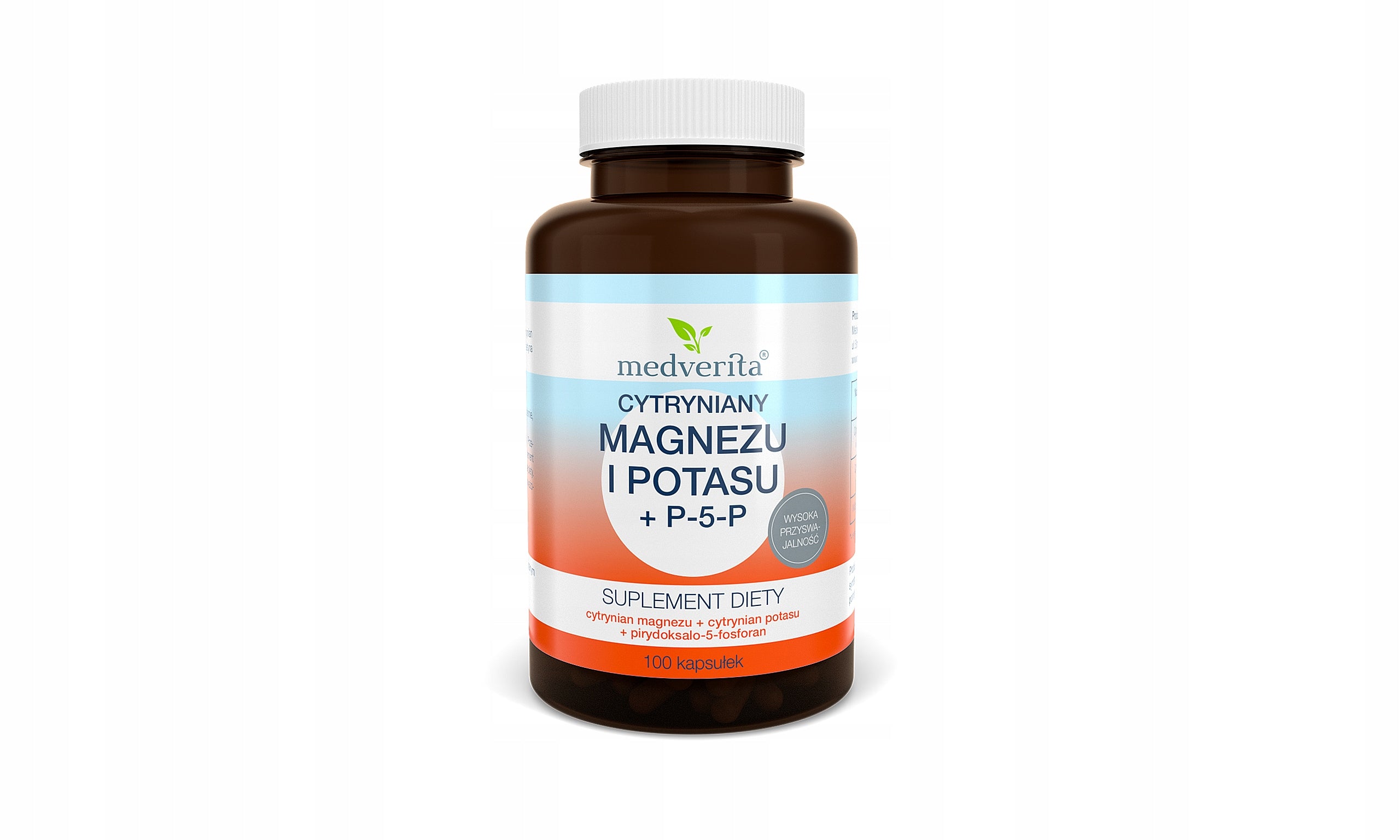 Dietary supplement Medverita Magnesium and potassium citrate + P-5-P 100 capsules