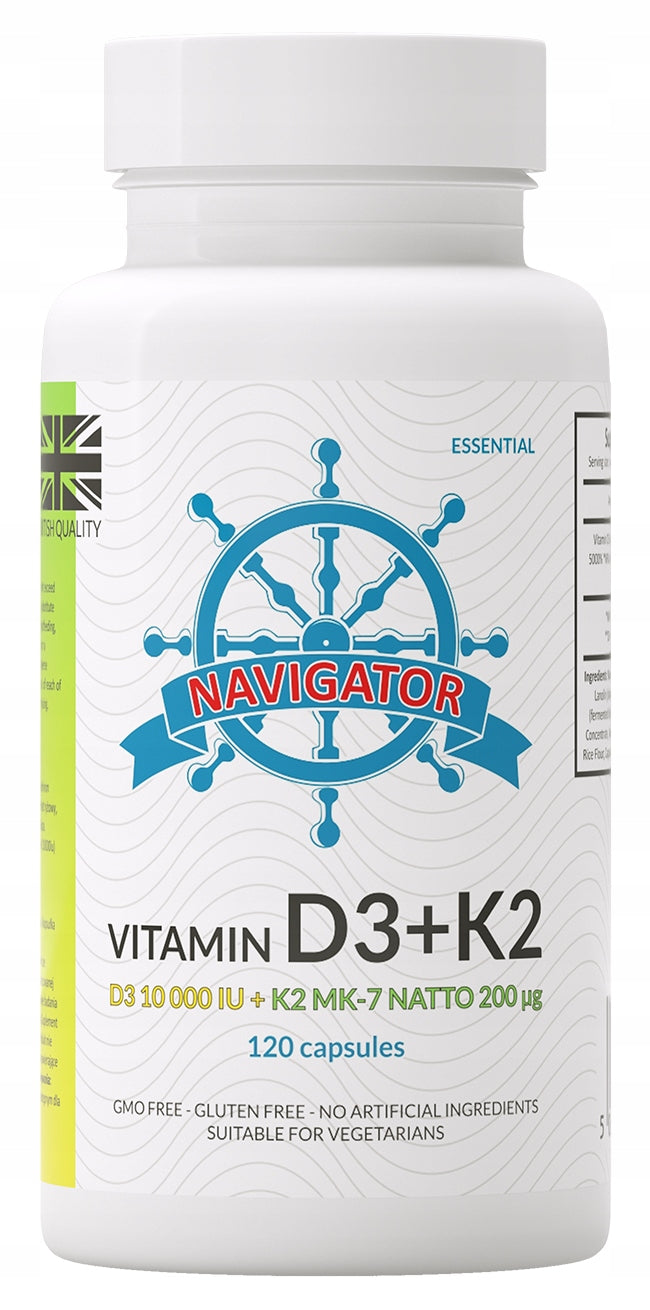 Dietary supplement Navigator vitamin D3 10000 IU vitamin K2 MK-7 120