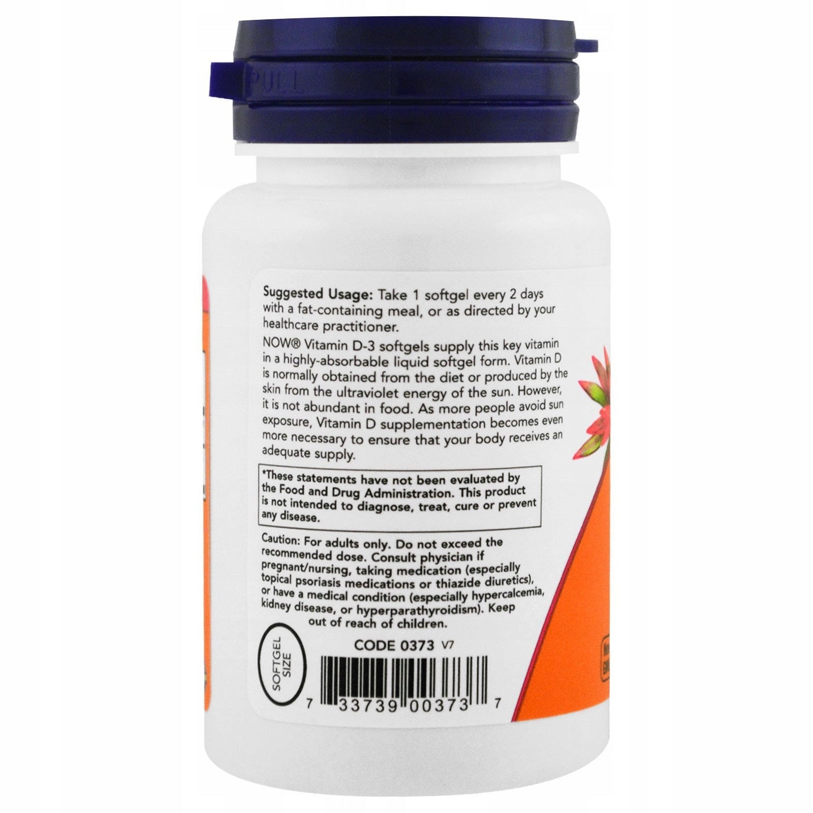 Dietary supplement Now Foods Vitamin D3 5000IU capsules 240 pcs. Brand Now foods