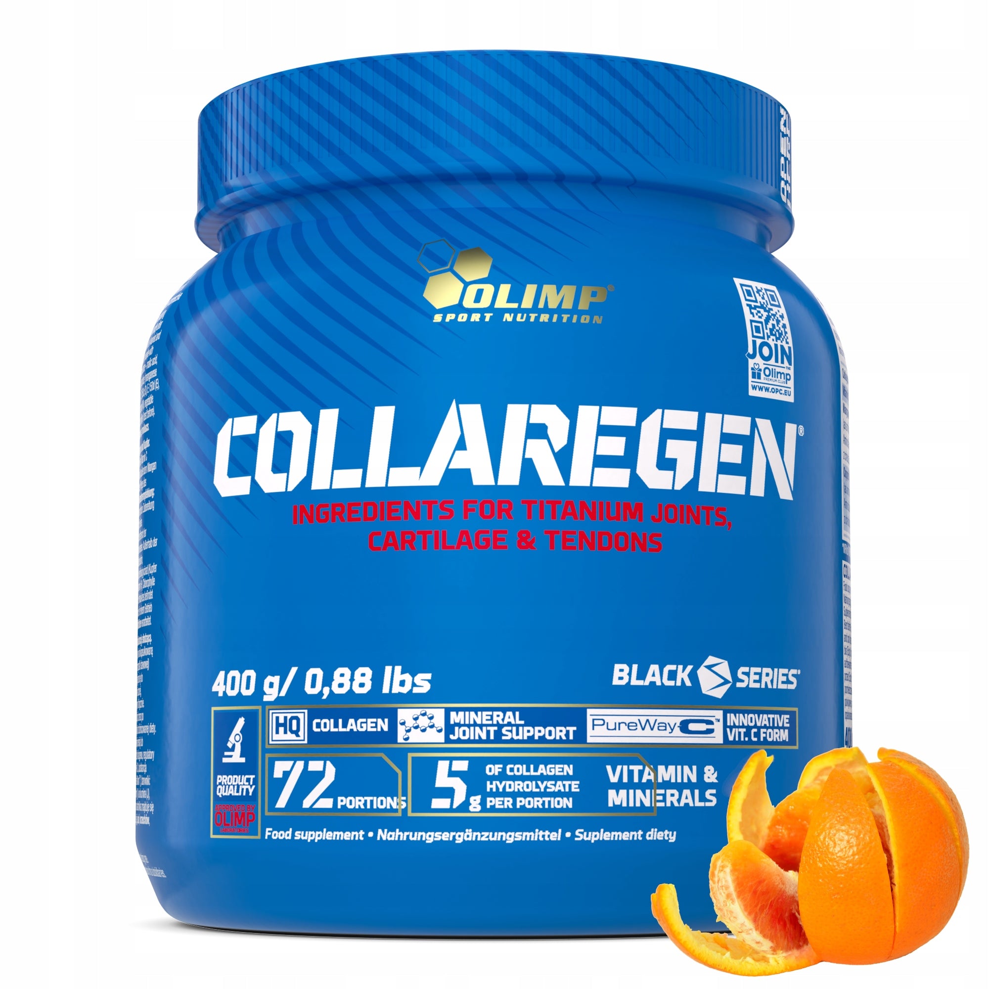 Dietary supplement Olimp collagen powder orange 400 g without sugar Packaging status original