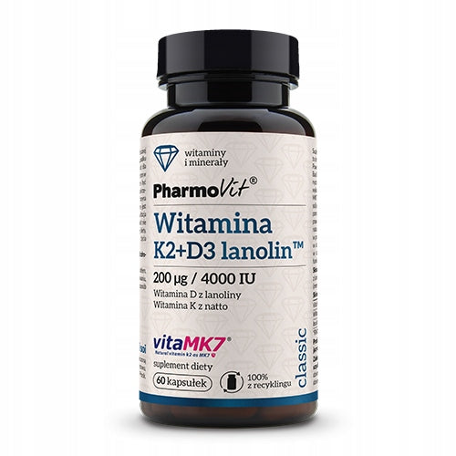 Dietary supplement PharmoVit Vitamin K2Mk7 + D3 60caps