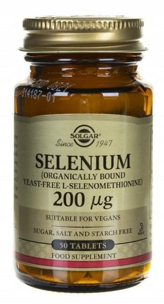 Dietary supplement Solgar Selenium 200 µg tablets 50 pcs. without sugar vegan Manufacturer code 033984025400