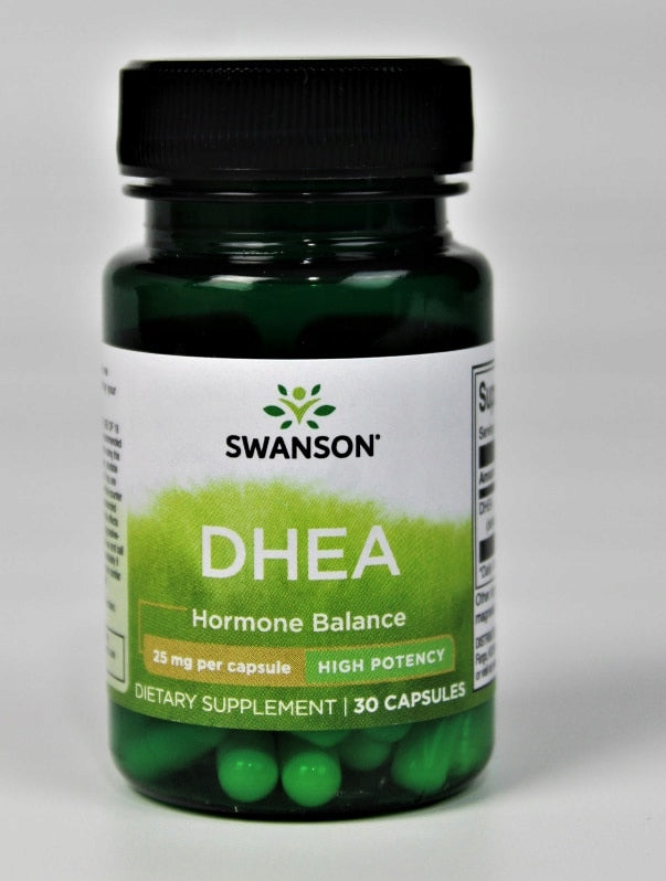 Dietary supplement Swanson Health Products DHEA capsules 30 pcs. Brand Swanson