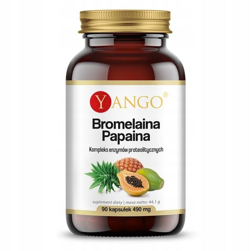 Dietary supplement Yango Bromelain and Papain 490 mg 90 capsules vegan