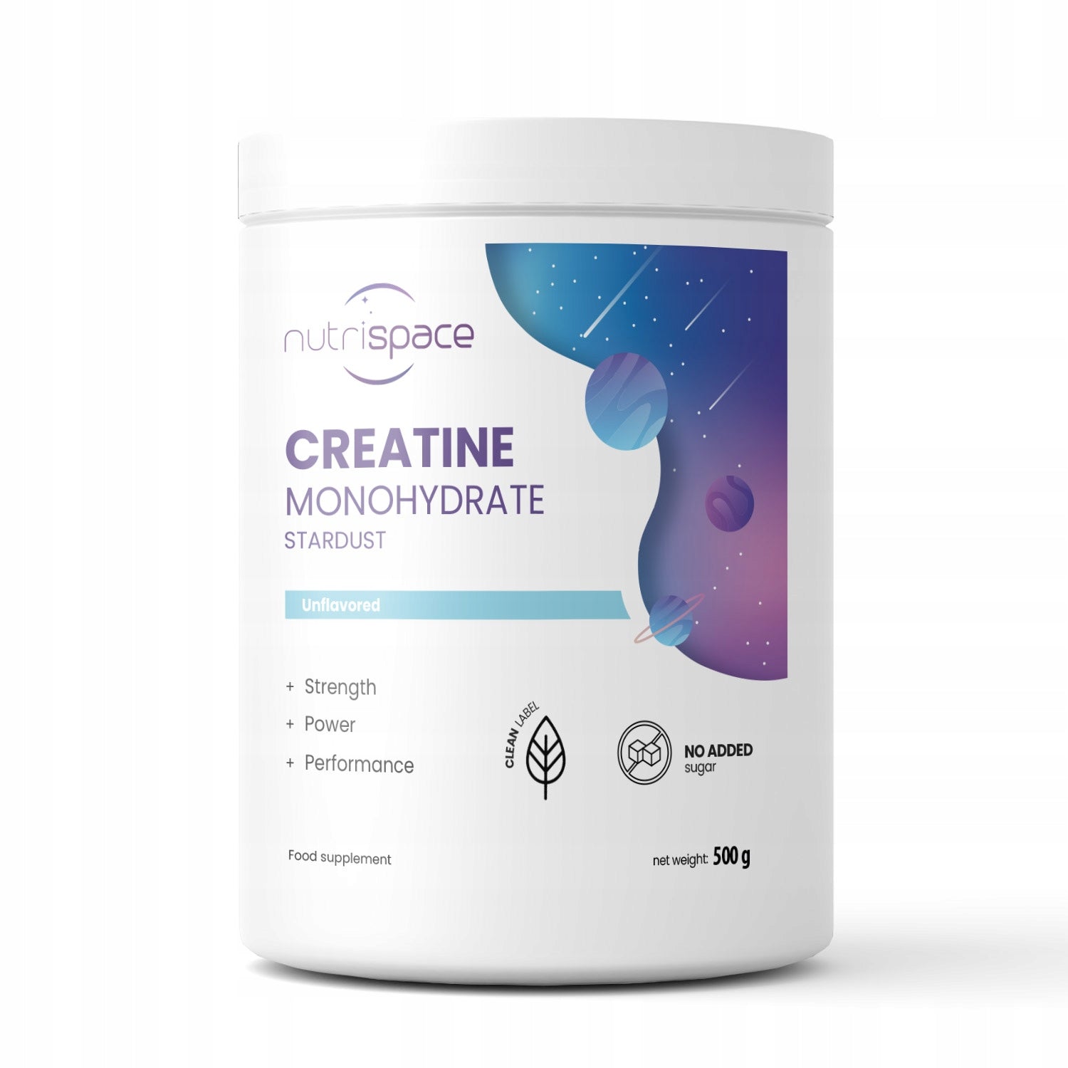 Dietary supplement nutrispace creatine Stardust 500g neutral taste Packaging status original