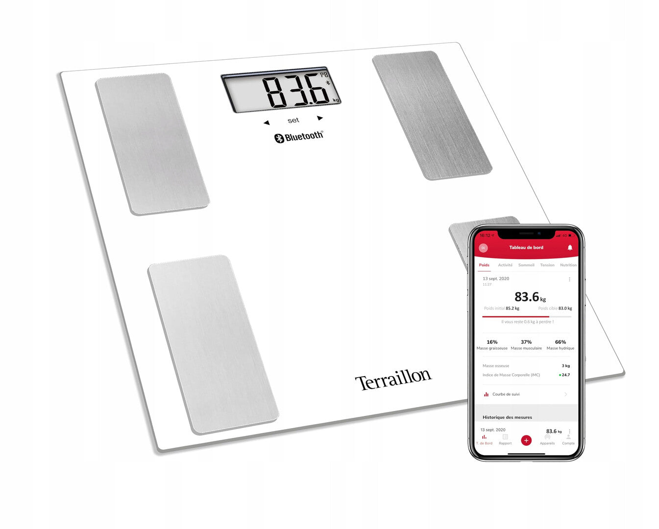 Digital Bathroom Scale Terraillon 15114 White