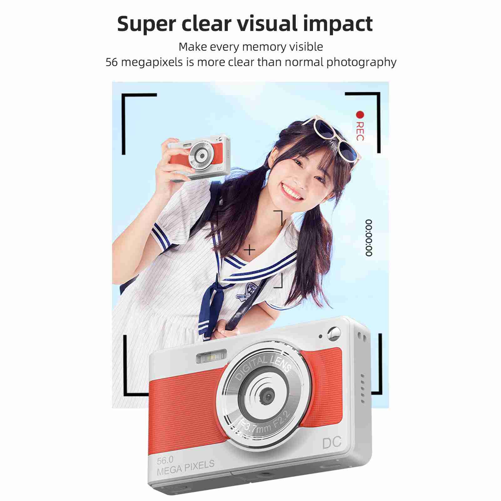 Digital Camera 1080p Video Camera 56MP 2,88 inch 8x Digital Screen with