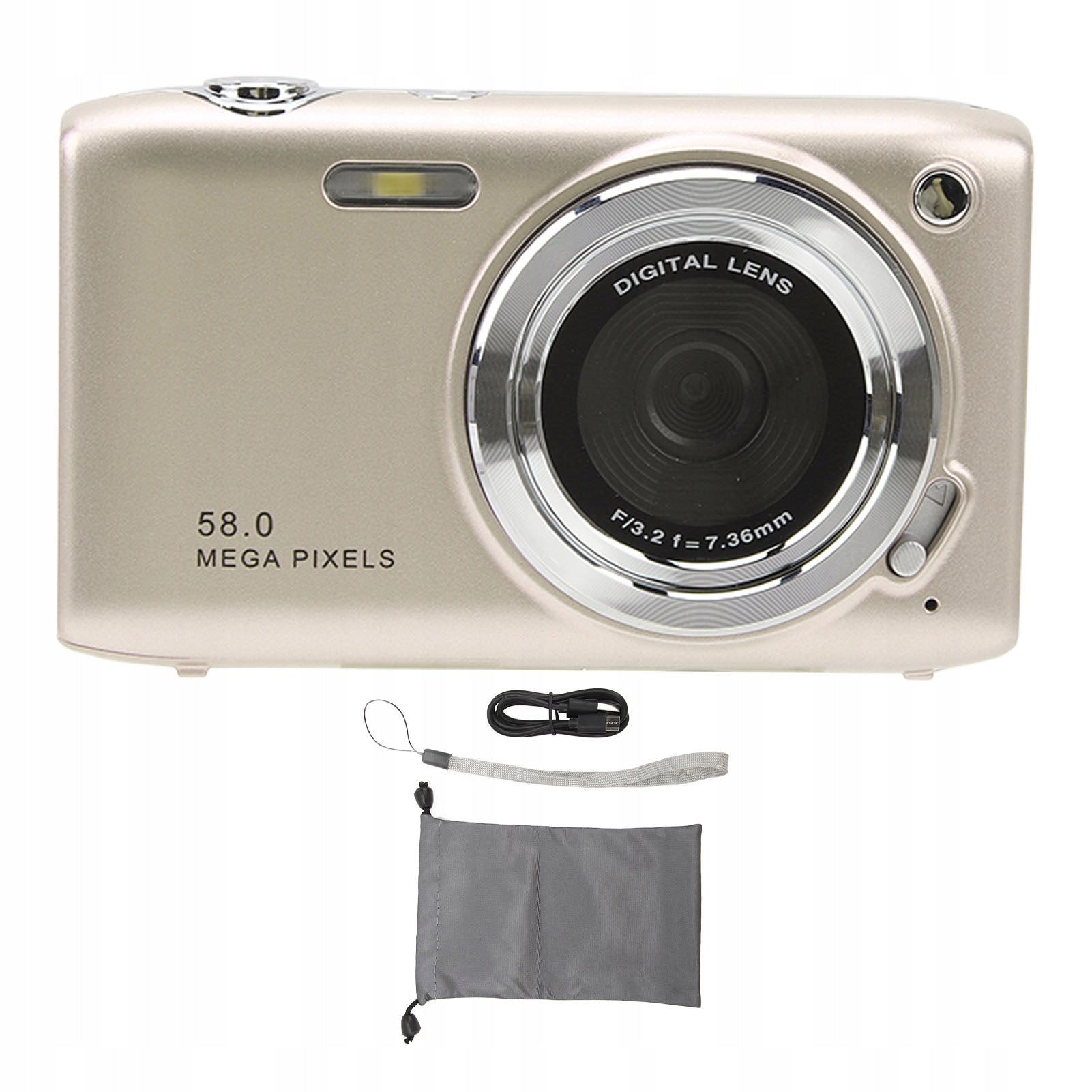 Digital Camera 2,88 Inch 58MP 4K HD 16x Zoom Screen Fixed RZ Model 0649PMCF