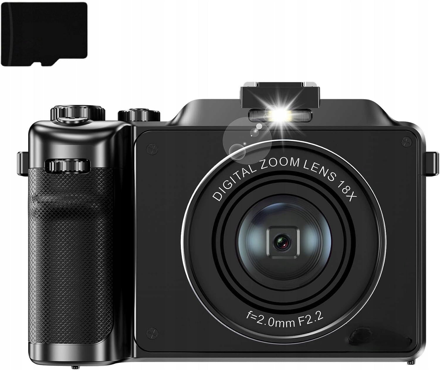 Digital Camera 4K 48MP Vlogging WiFi 2xBattery Card 32GB Set