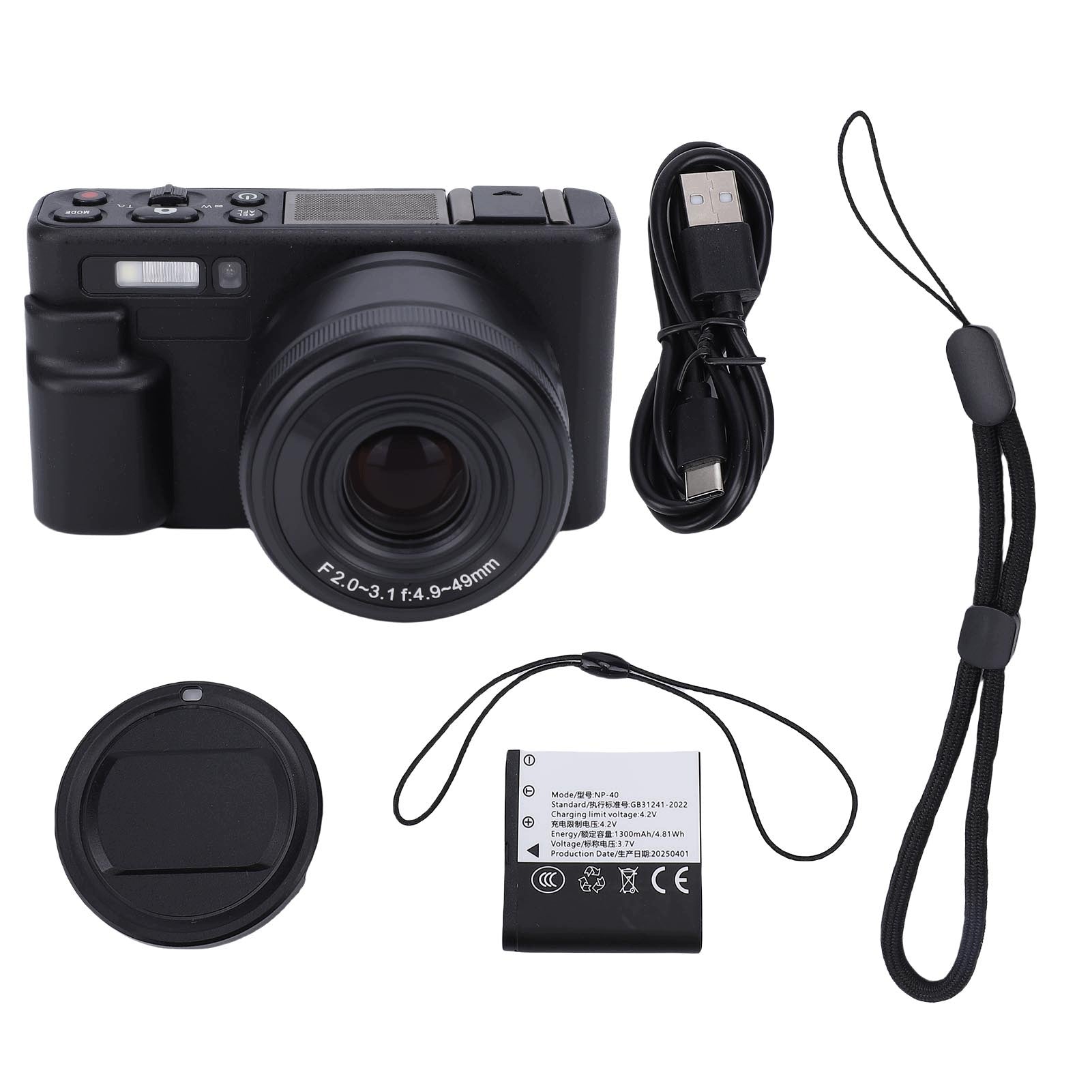 Digital Camera 5K HD Zoom Optical Auto Focus 2,8 inch Inverted Screen E4