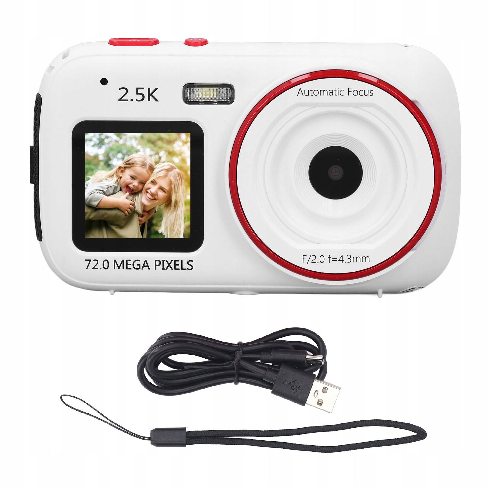 Digital Camera, Dual Screen Digital Camera with Auto Focus for Travel Model 5761IIFZ