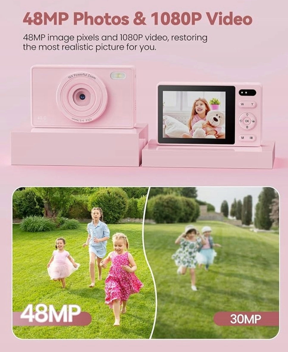 Digital Camera Pink 4K PEEIPM A1 48MP with 16x Zoom and BSI CMOS Manufacturer code 8874544