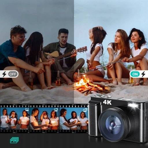 Digital Camera VLOG 4K 48MP 16x ZOOM AntiShake + 2 Batteries Brand Bedee