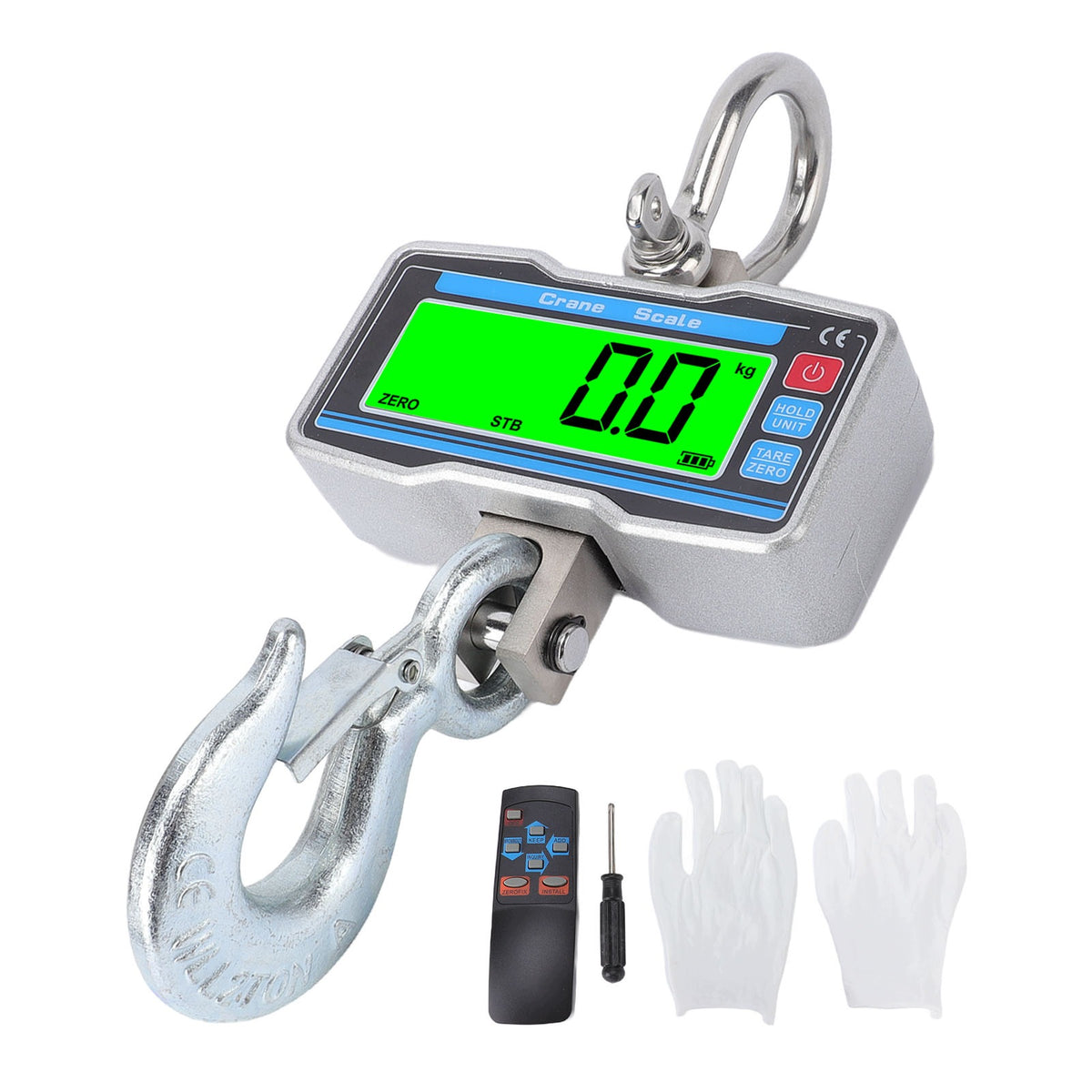 Digital Crane Scale 2000 kg 4400 lbs Industrial Hanging Scale 0,8 LM