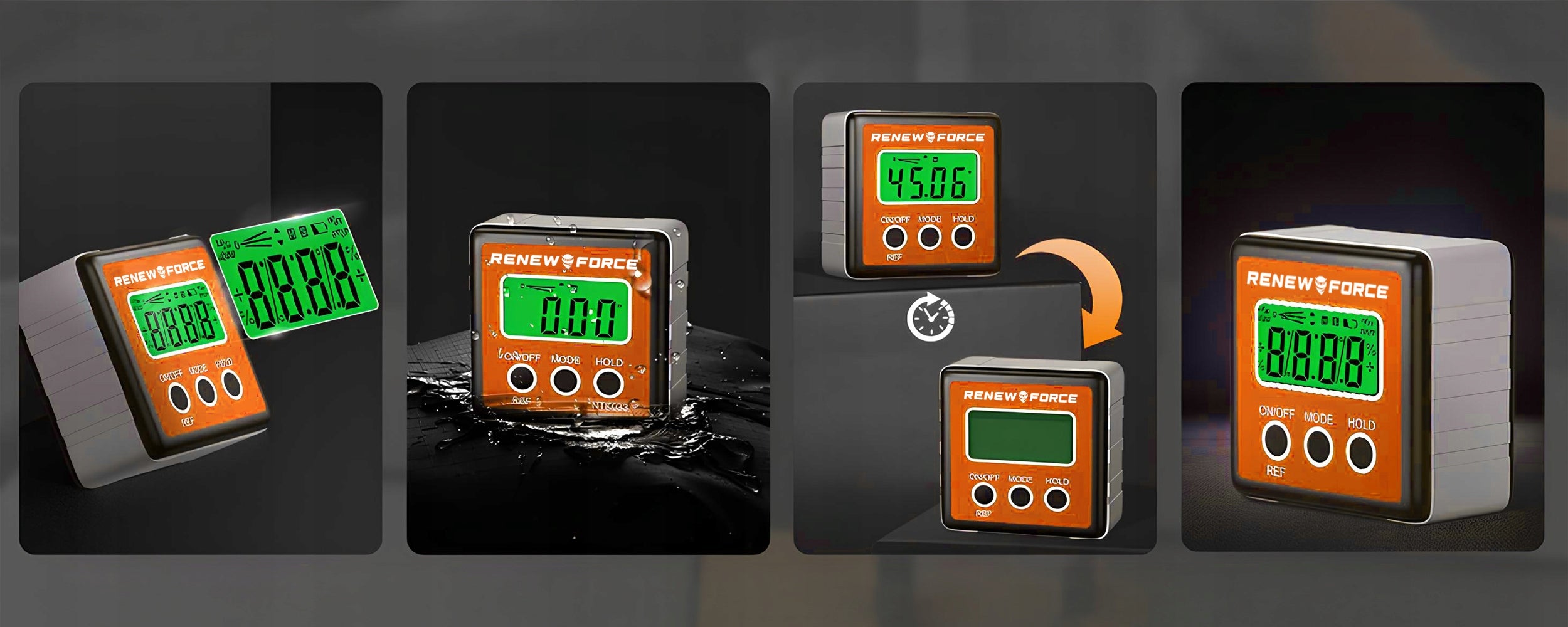 Digital LCD Angle Meter with Magnet, Protractor, Electronic Level Width 58 mm