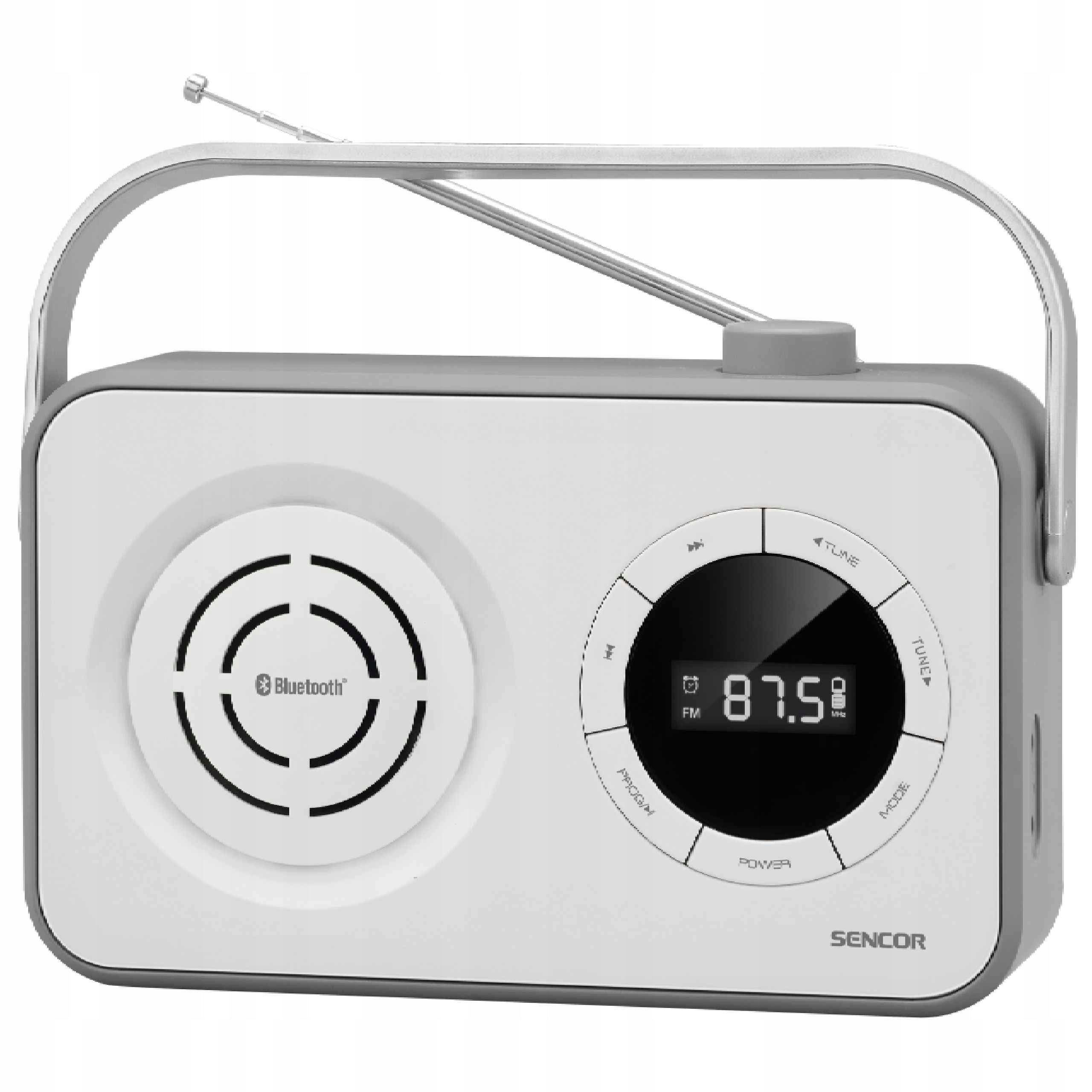 Digital Radio Player Portable Bluetooth FM White Sencor SRD 3200W
