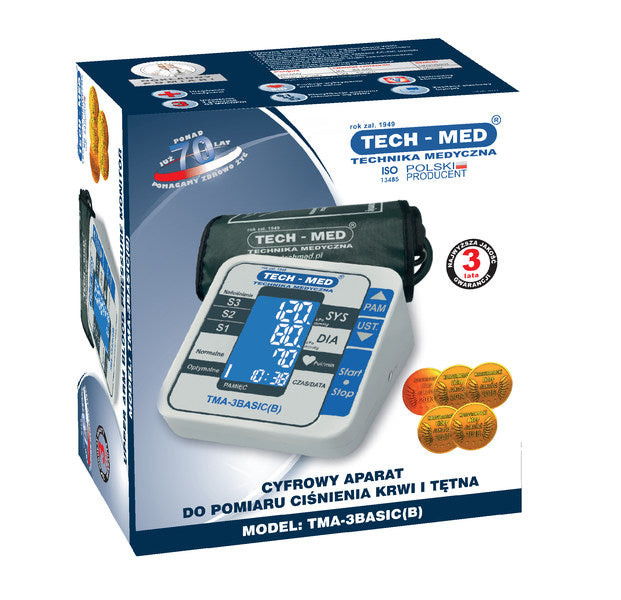 Digital SHOULDER BLOOD ALARM TECH-MED TMA-3BASIC(B) + batteries Manufacturer code CIS_TMA-3BASIC(B) Z ZASILA
