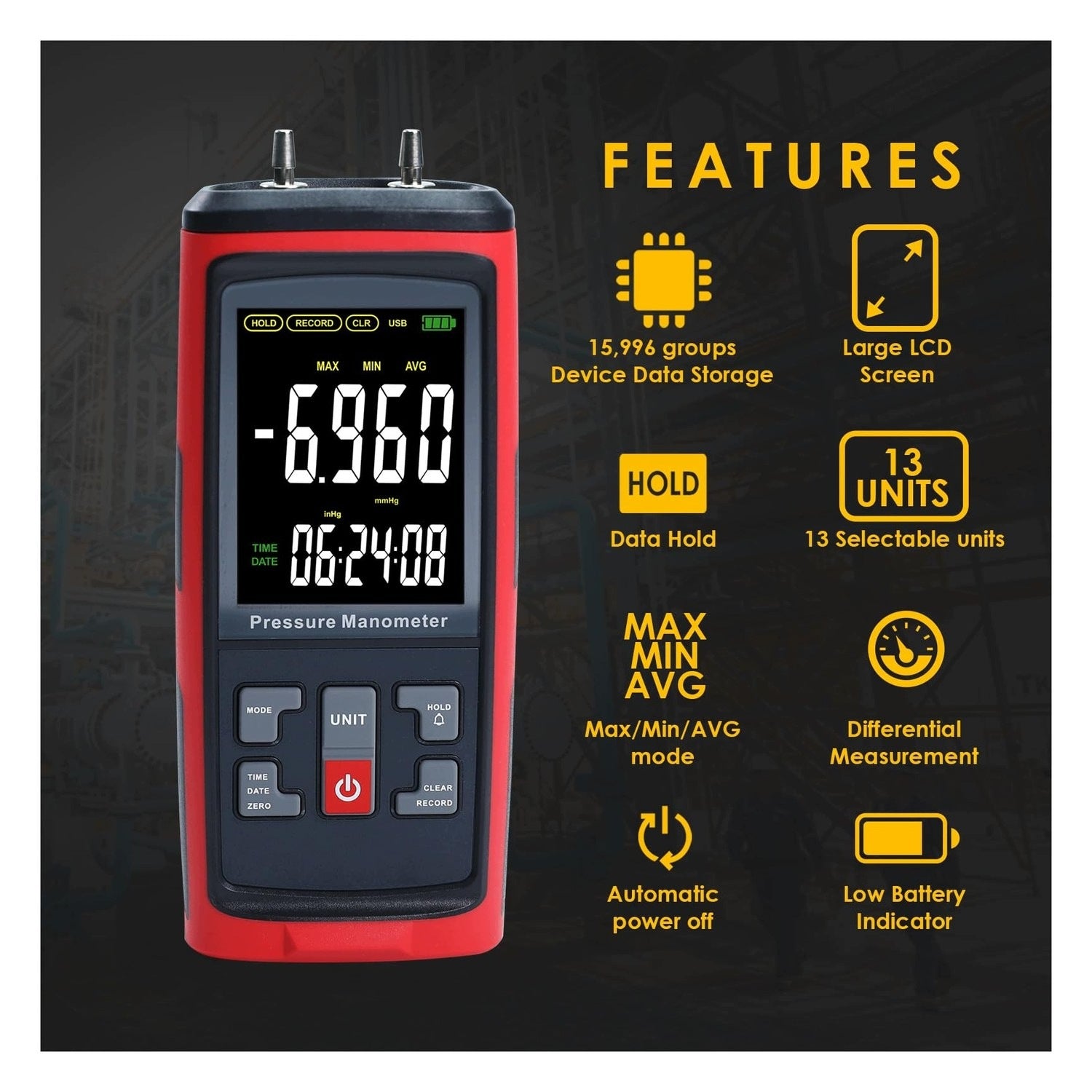 Digital blood pressure monitor - with data logger - LCD Medical device no
