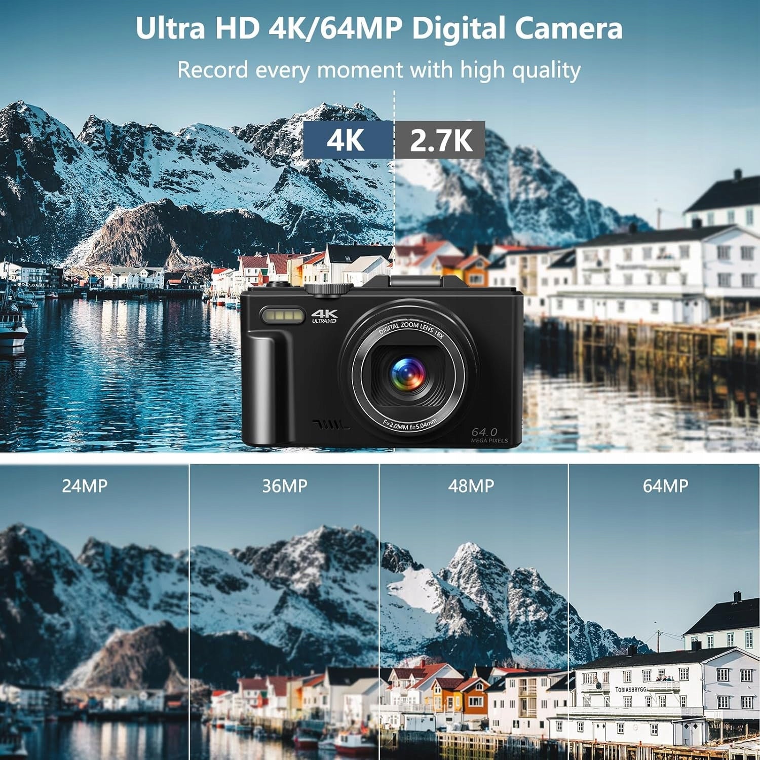 Digital camera 1X WD08 black Brand 1X
