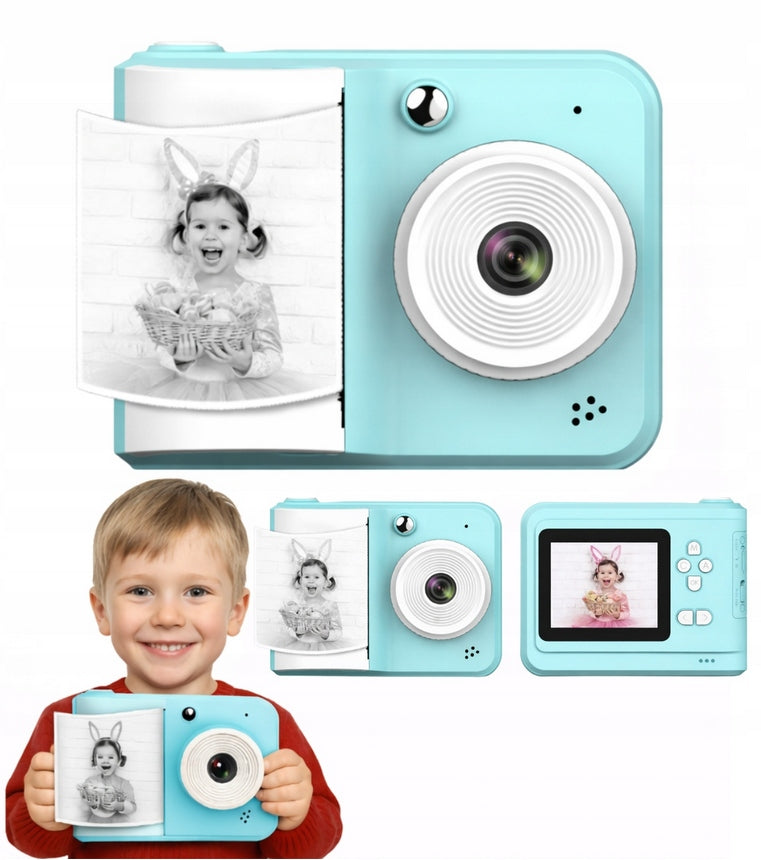 Digital camera for baby instant selfie photos blue